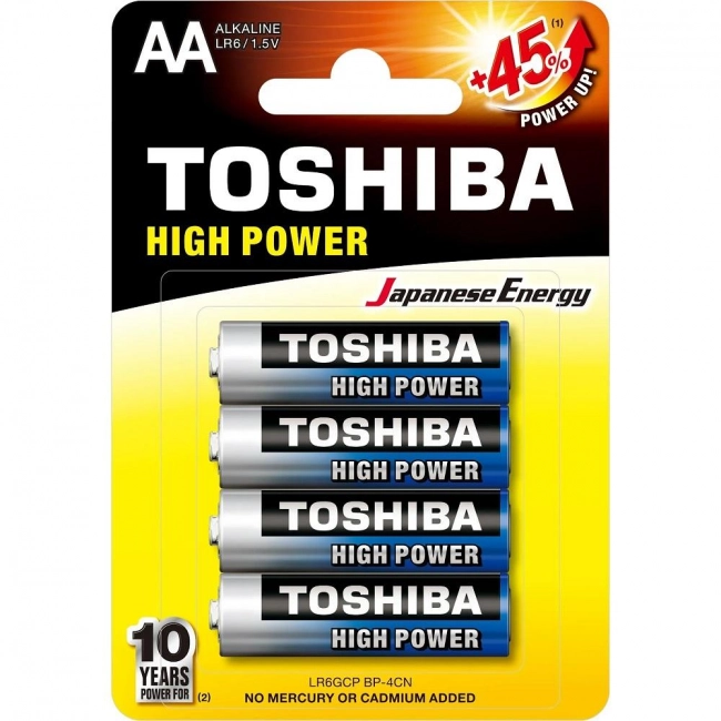 Pilha Alcalina AA Cartela com 4 Toshiba
